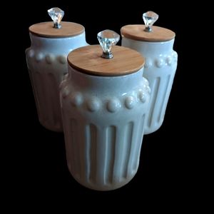 3 Pc Natural Bliss Collection Canister Set, NWT